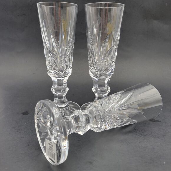 Set Of 3 Vtg Mikasa Crystal EMPEROR Water/Wine Goblet Stems Discontinued Rare main image 7